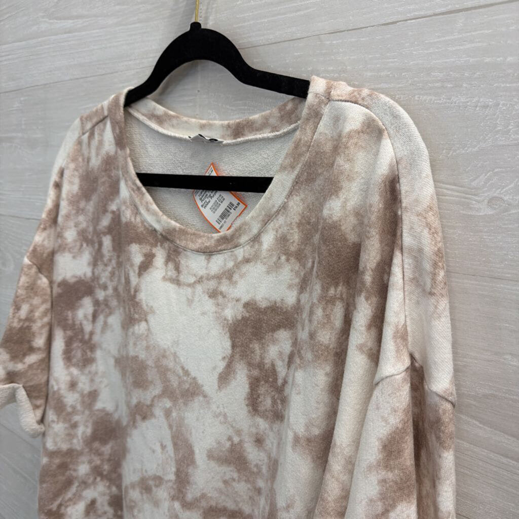 Splendid White/ Purple Tie Dye Boxy Top Medium