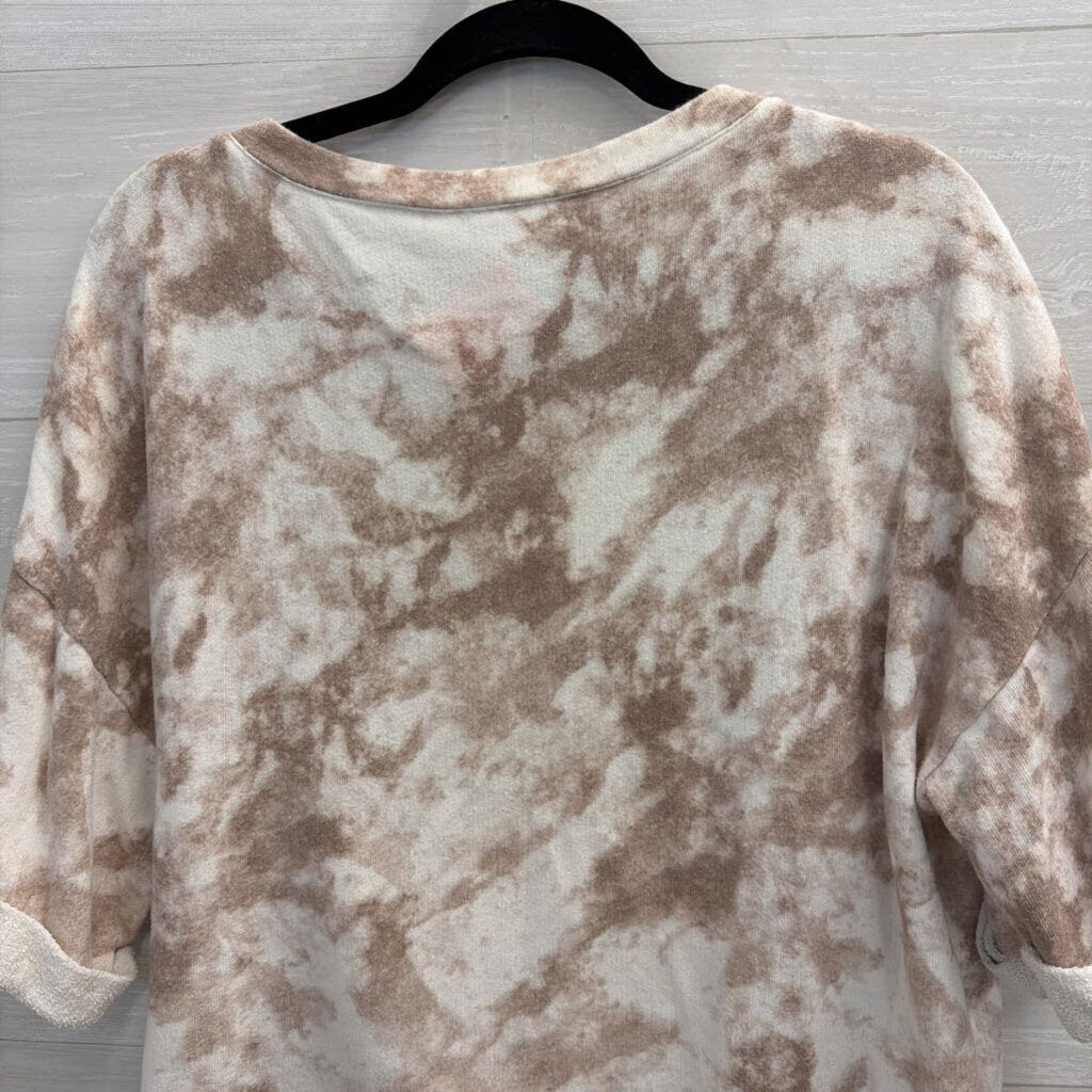 Splendid White/ Purple Tie Dye Boxy Top Medium