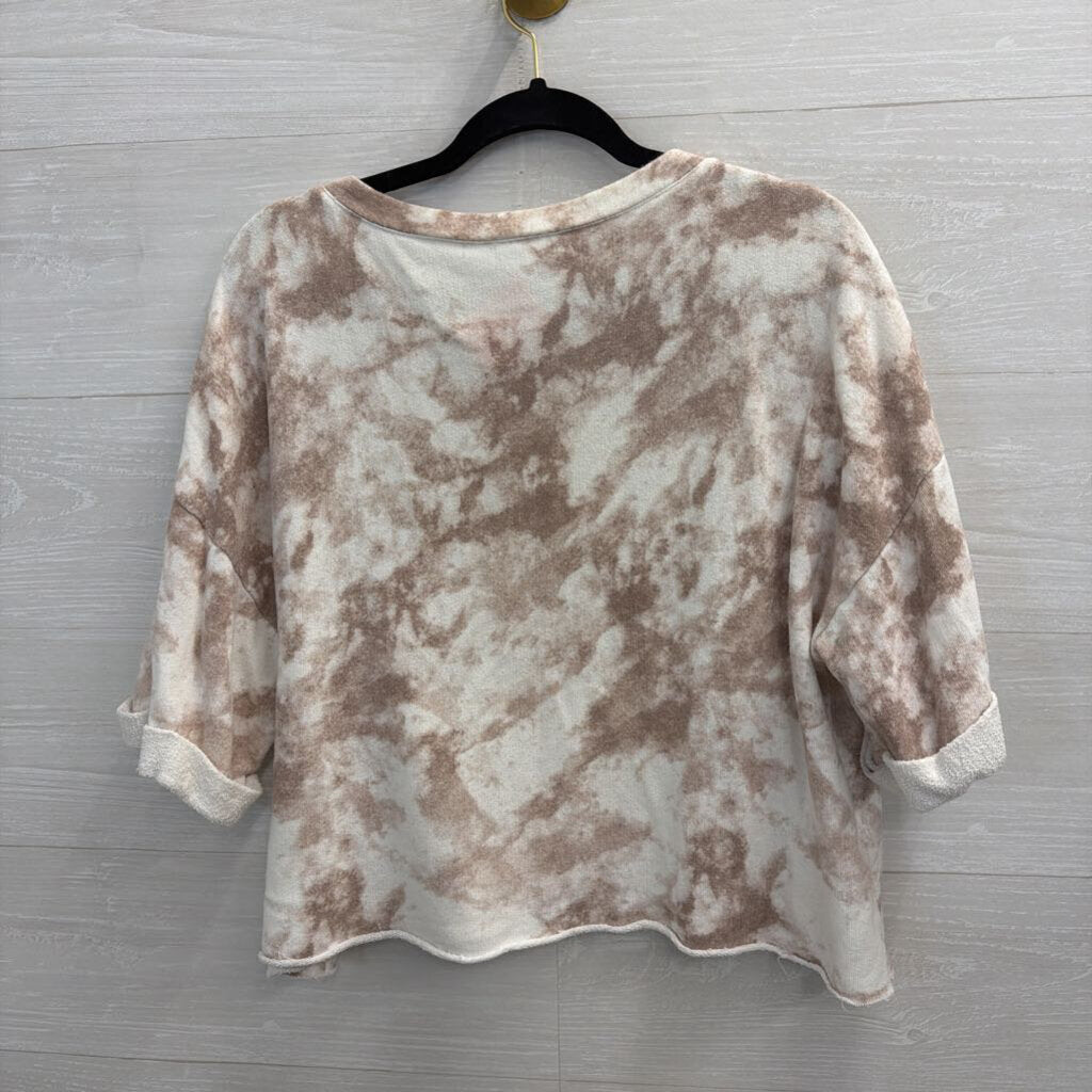 Splendid White/ Purple Tie Dye Boxy Top Medium