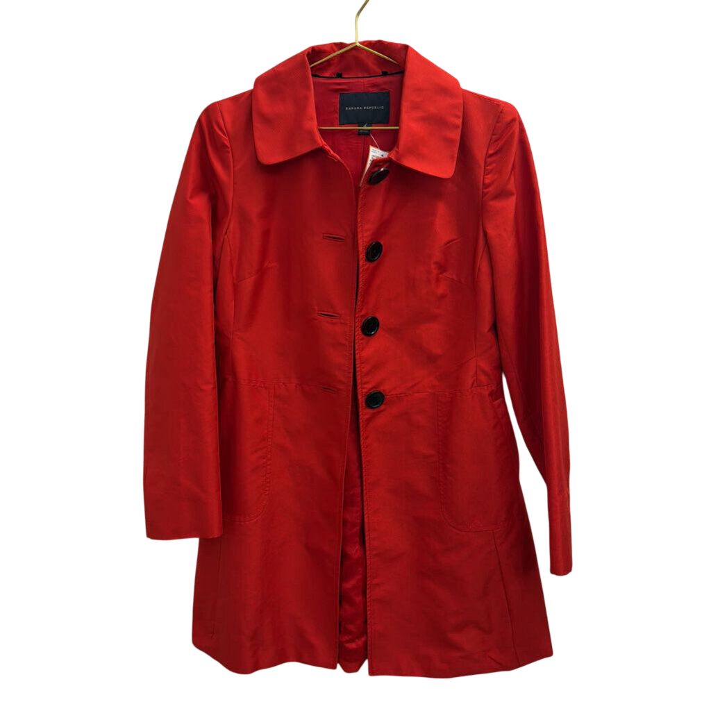 Banana Republic Red Long Jacket Small
