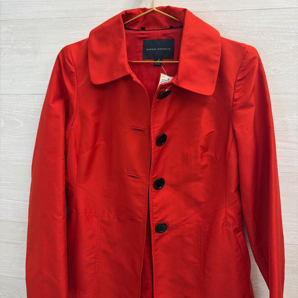 Banana Republic Red Long Jacket Small