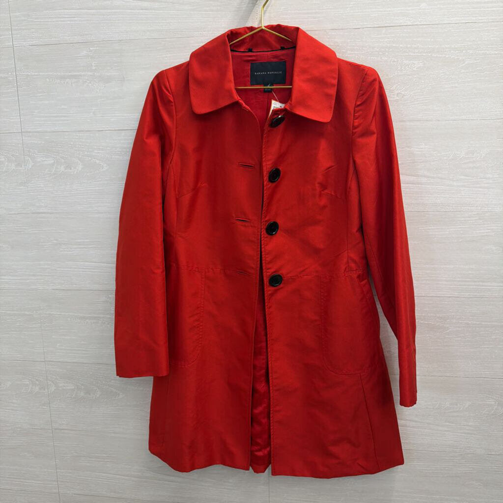 Banana Republic Red Long Jacket Small