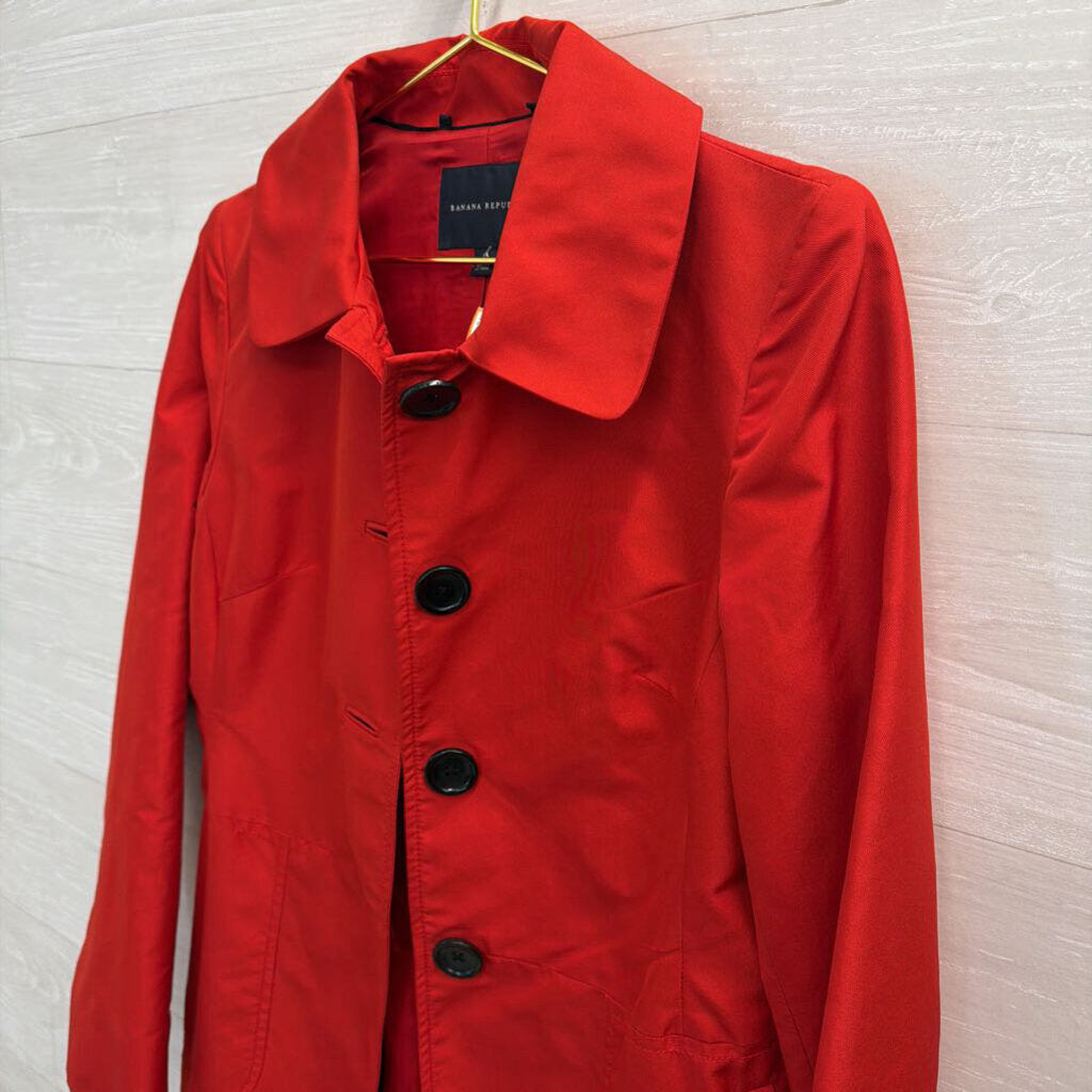Banana Republic Red Long Jacket Small