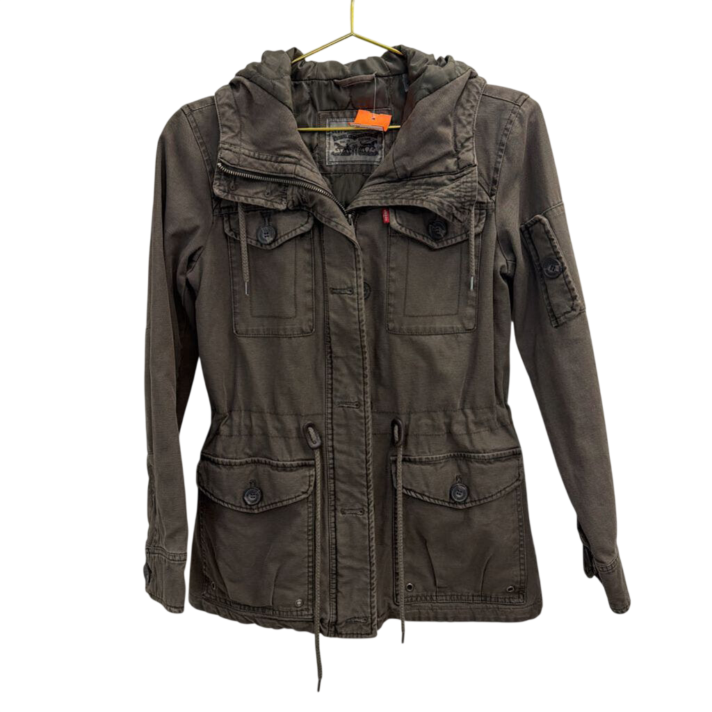 Levi Green Four Pocket Hooded Field Utility Jacket Extra Small