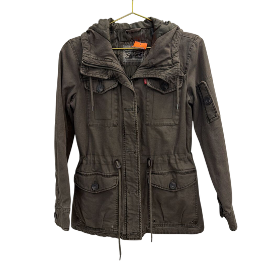Levi Green Four Pocket Hooded Field Utility Jacket Extra Small