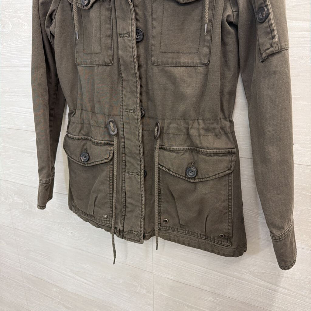 Levi Green Four Pocket Hooded Field Utility Jacket Extra Small