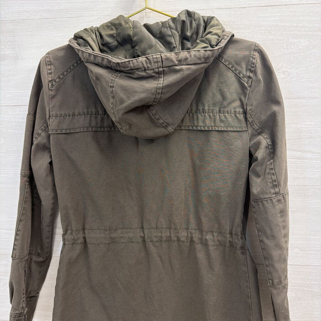 Levi Green Four Pocket Hooded Field Utility Jacket Extra Small