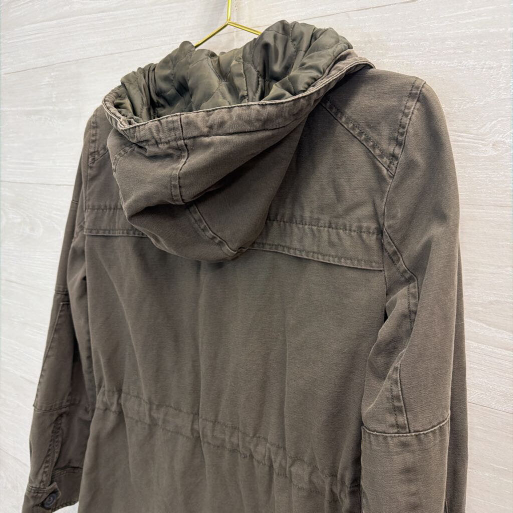 Levi Green Four Pocket Hooded Field Utility Jacket Extra Small