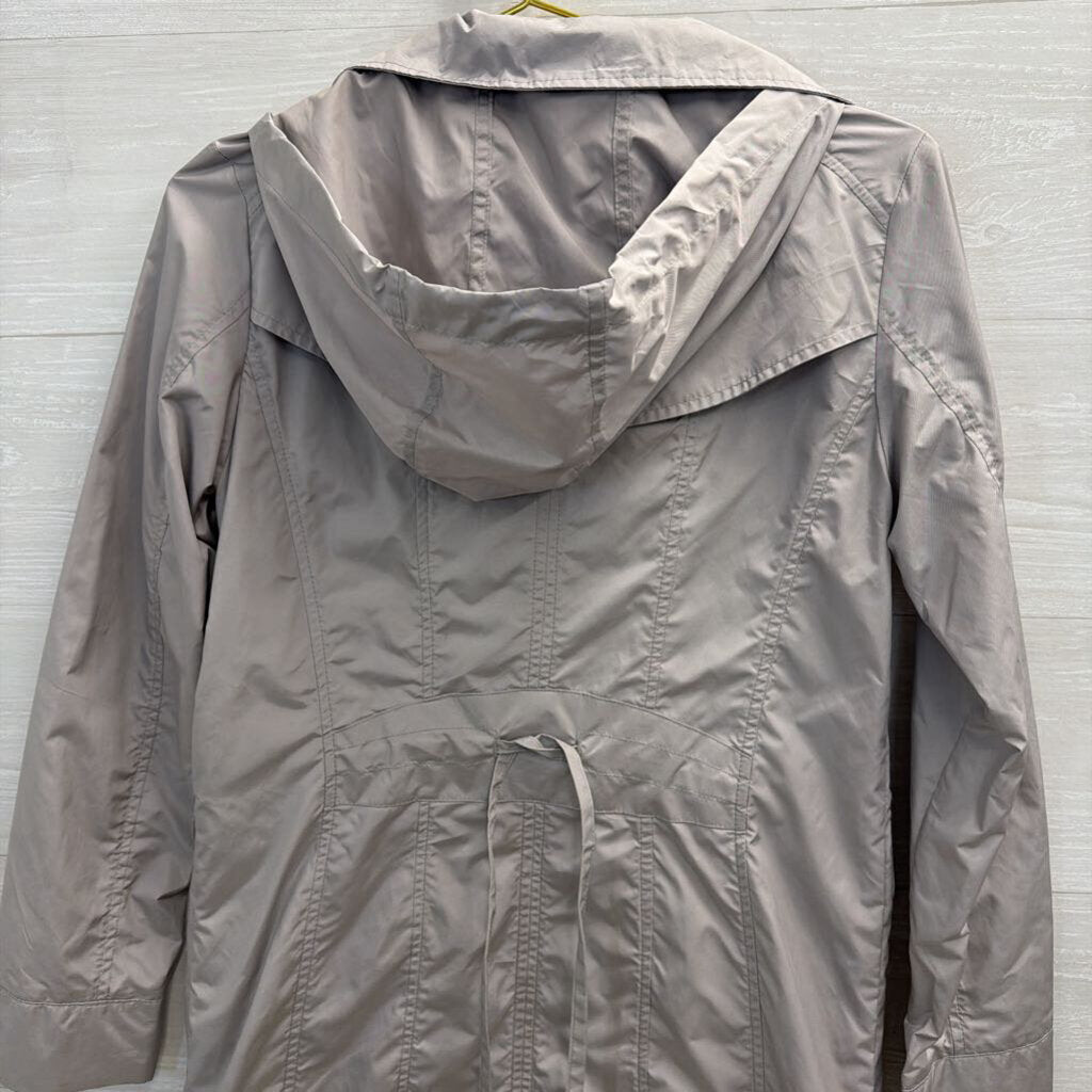 Cole Haan Grey Packable Hooded Rain Jacket Extra Small