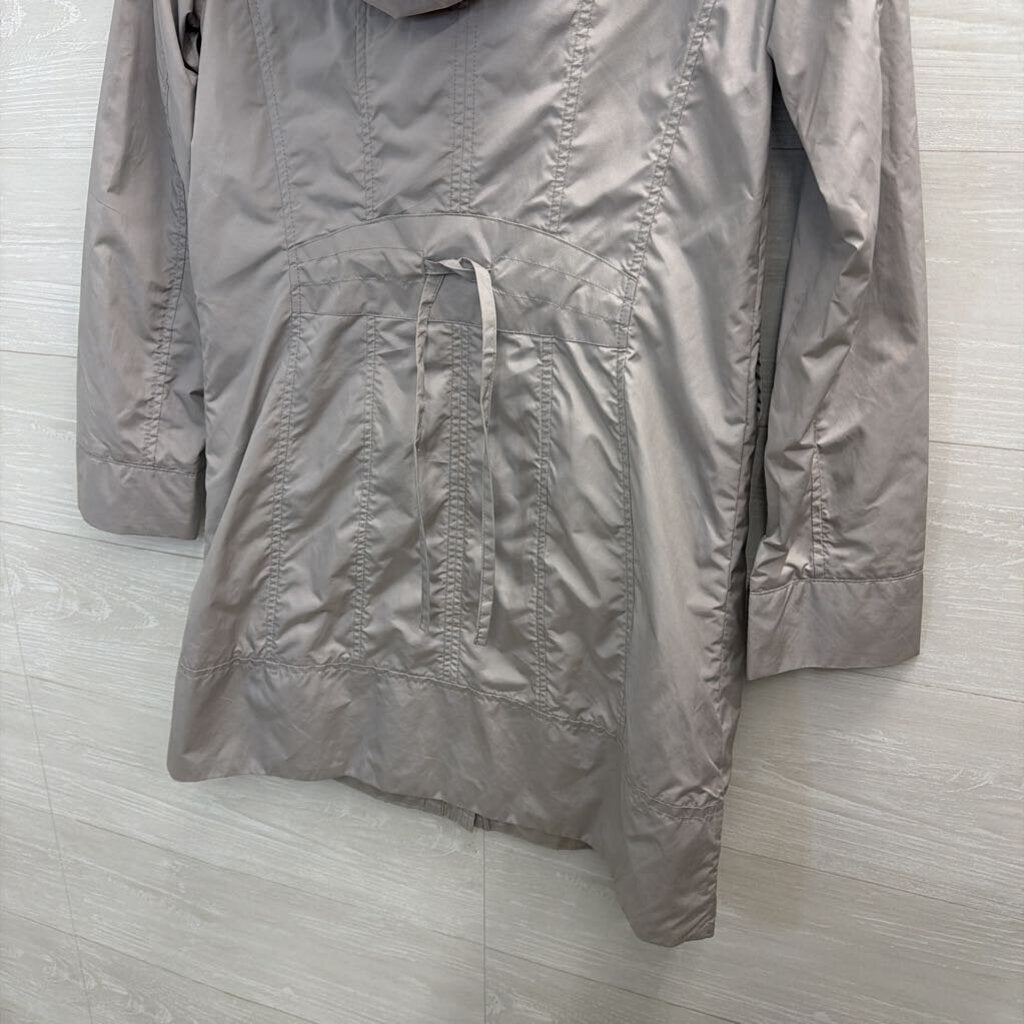 Cole Haan Grey Packable Hooded Rain Jacket Extra Small