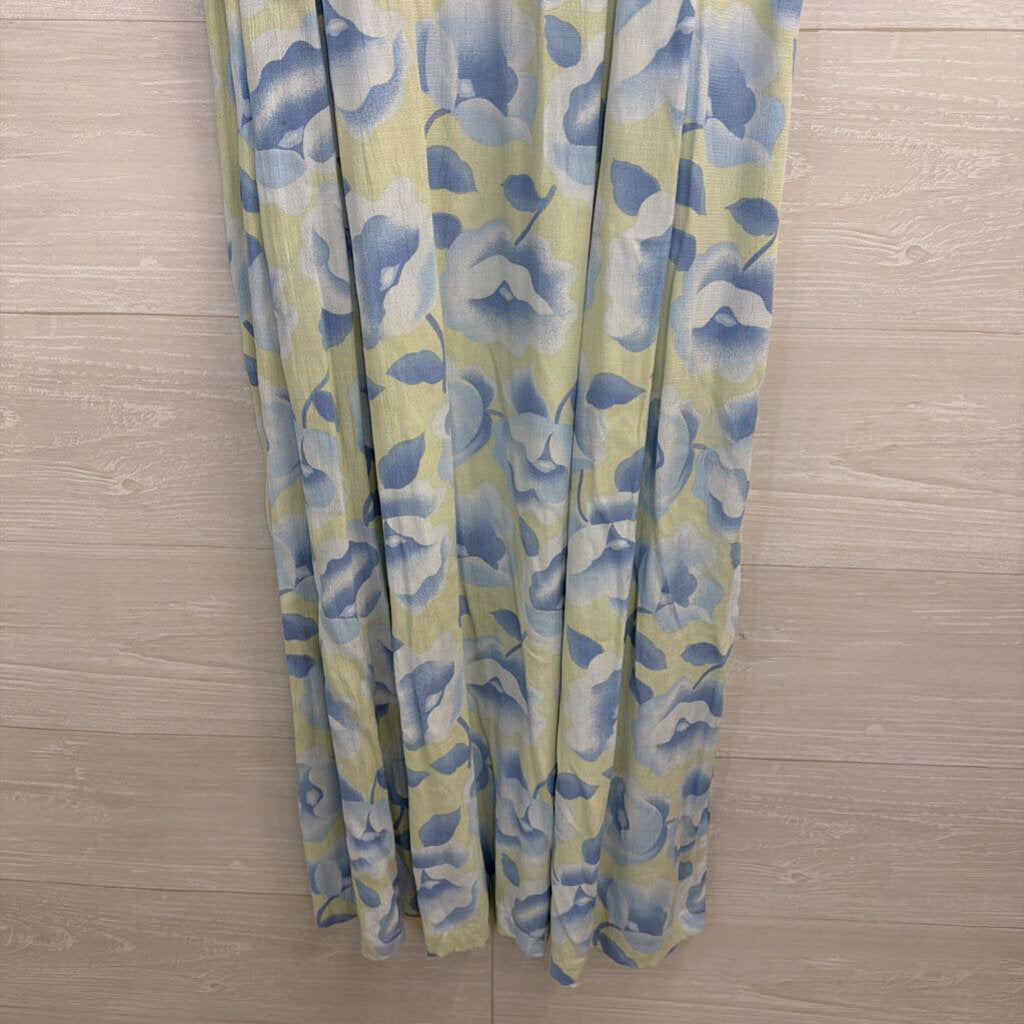 Vintage The Disney Store Winne The Pooh Blue/ Green Print Maxi Dress Small