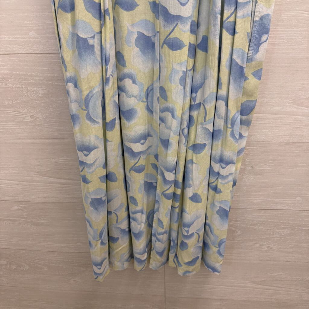 Vintage The Disney Store Winne The Pooh Blue/ Green Print Maxi Dress Small
