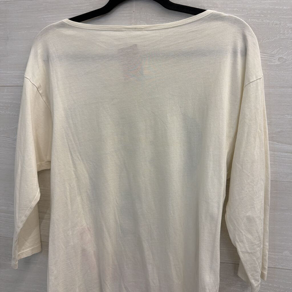 White/ Black Minnie Mouse Slouchy Long Sleeve Graphic Tee Small