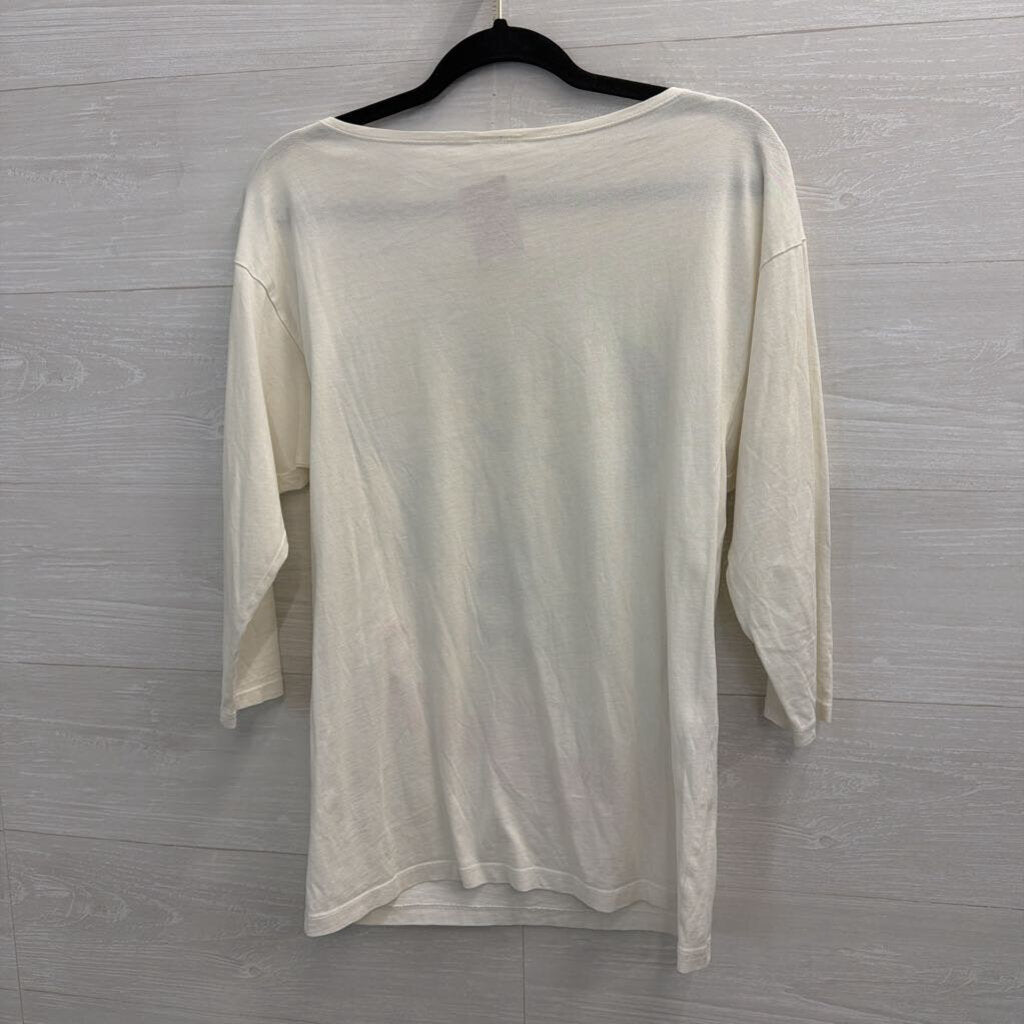 White/ Black Minnie Mouse Slouchy Long Sleeve Graphic Tee Small