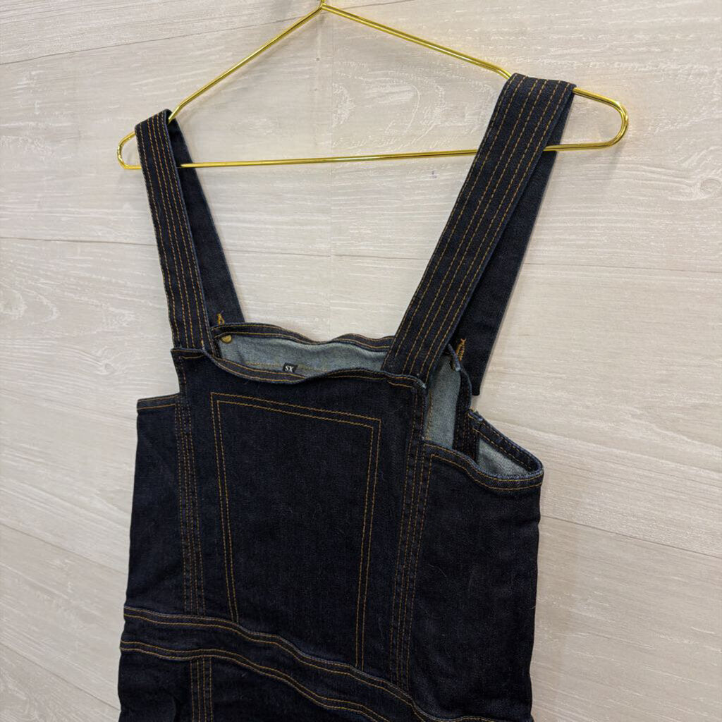 7 For All Mankind Dark Wash Overall Dress Extra Small