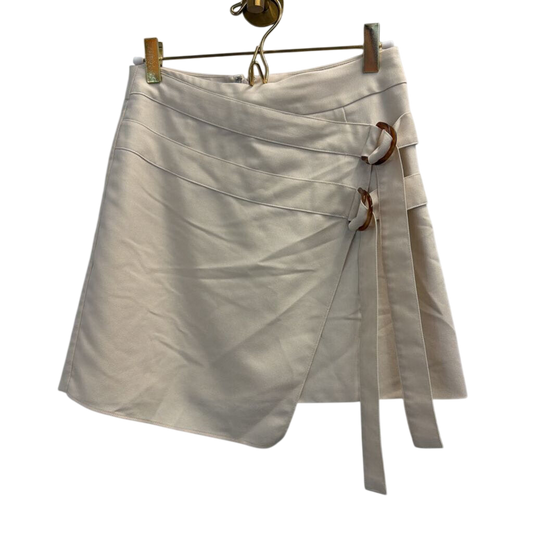 Mare Mare Cream Wrap Style Front Buckle Mini Skirt Extra Small
