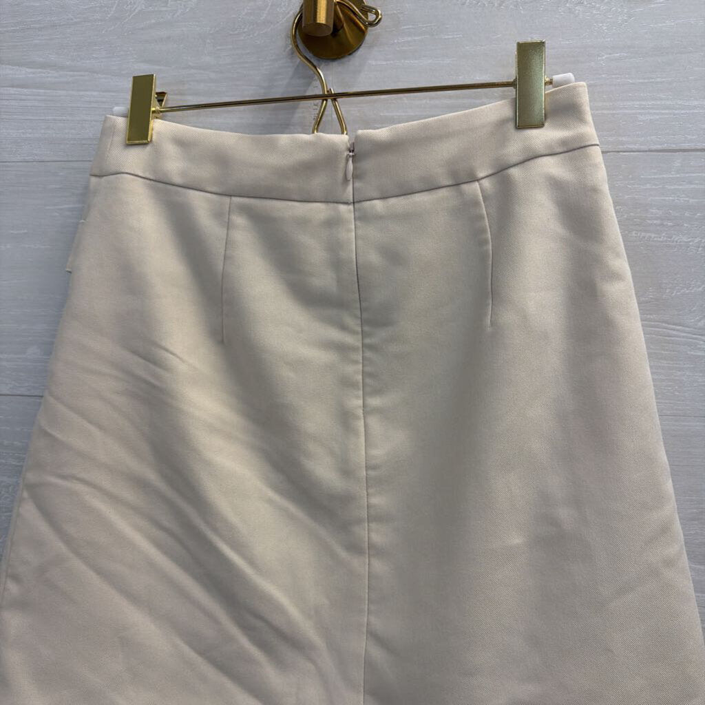 Mare Mare Cream Wrap Style Front Buckle Mini Skirt Extra Small