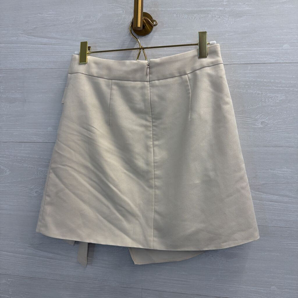 Mare Mare Cream Wrap Style Front Buckle Mini Skirt Extra Small
