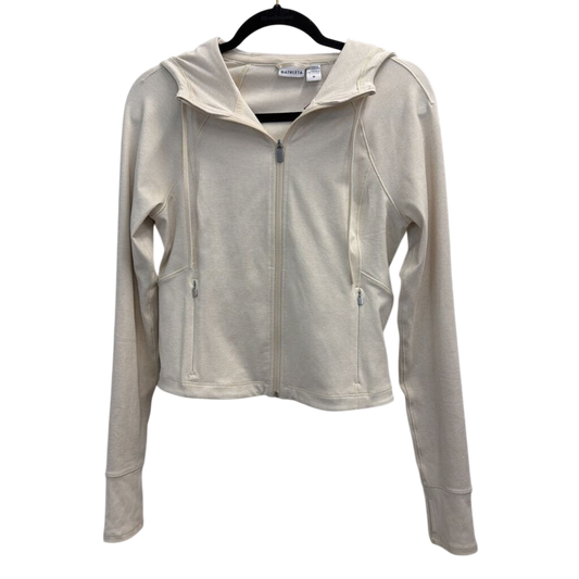 Athleta Beige Cropped Zip Up Hoodie Medium
