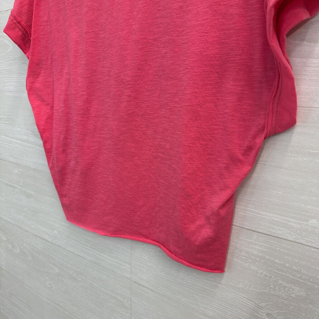 Pink Short Sleeve Open Back Top Small