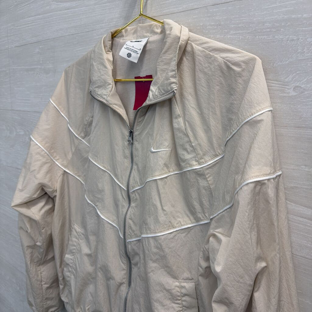 Nike Beige/ White Windrunner Zip Up Jacket Medium