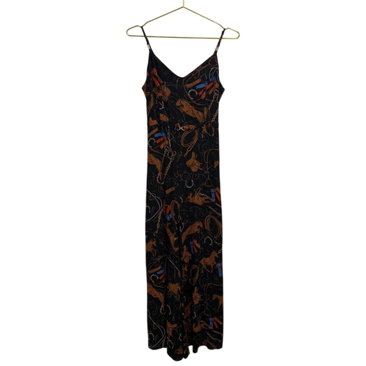 Maeve Black/ Multi Equestrian Print Caballos Wide Leg Jumpsuit 6