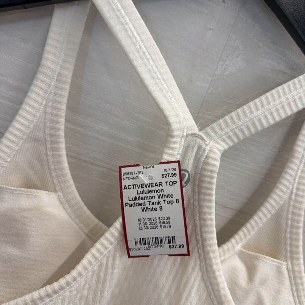 Lululemon White Padded Tank Top 8