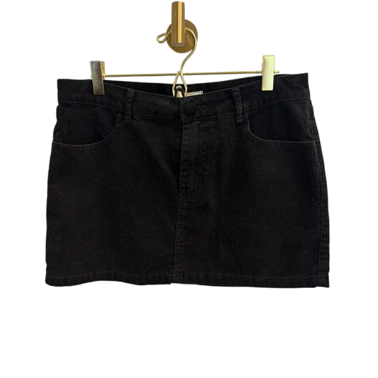 Bittersweet Black Corduroy Mini Skirt Small