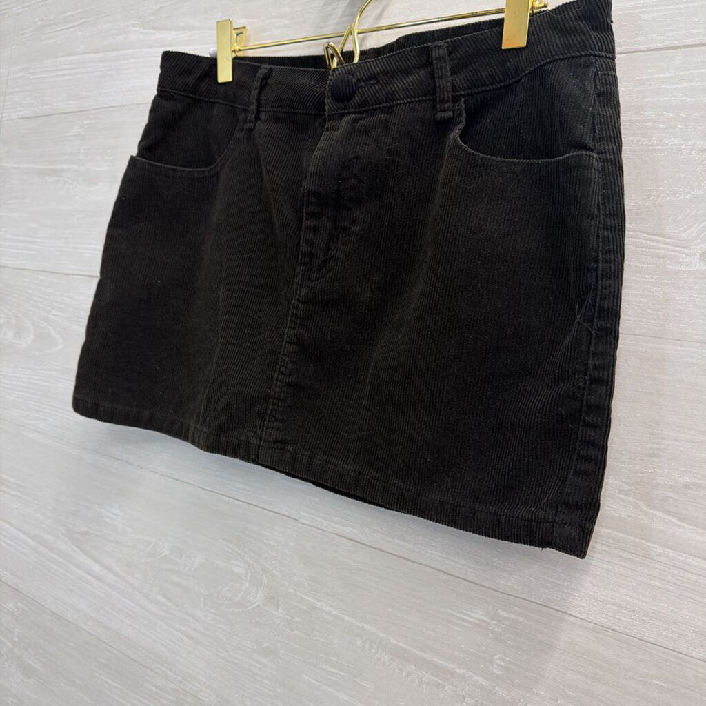 Bittersweet Black Corduroy Mini Skirt Small