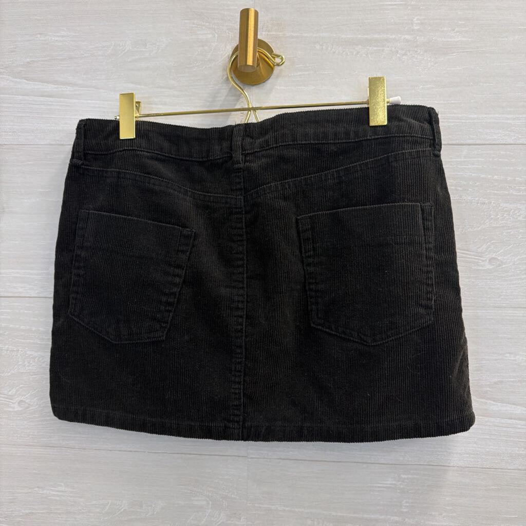 Bittersweet Black Corduroy Mini Skirt Small