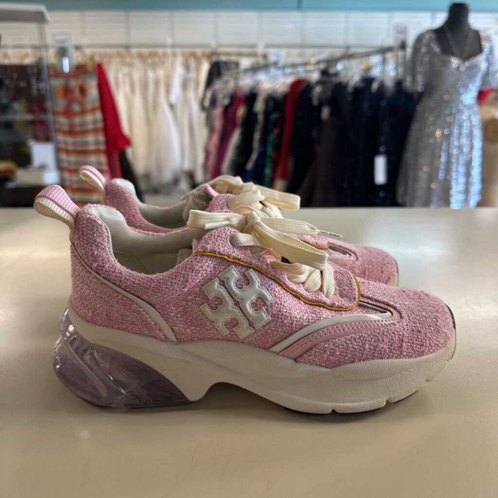 Tory Burch Pink Good Luck Tweed Sneakers 6