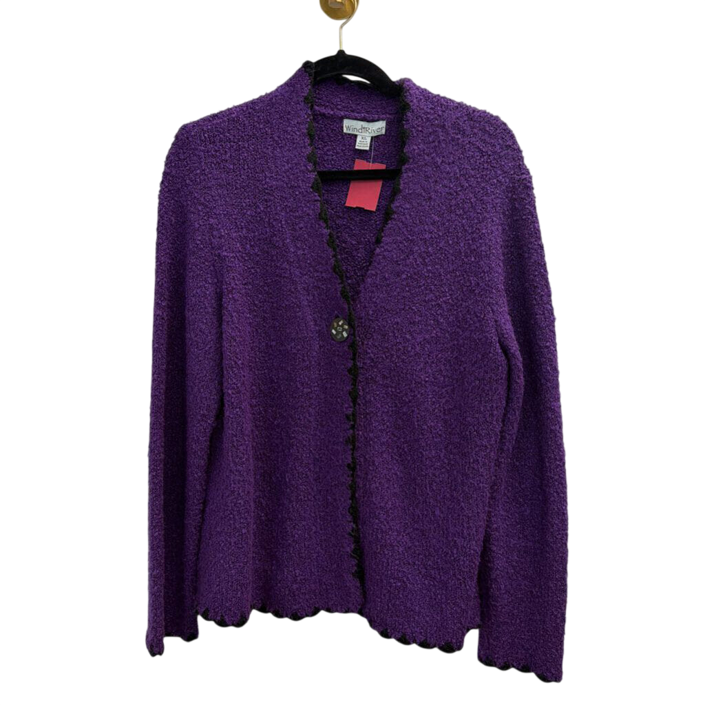 Windi River Purple/ Black Knit Sweater Extra Large