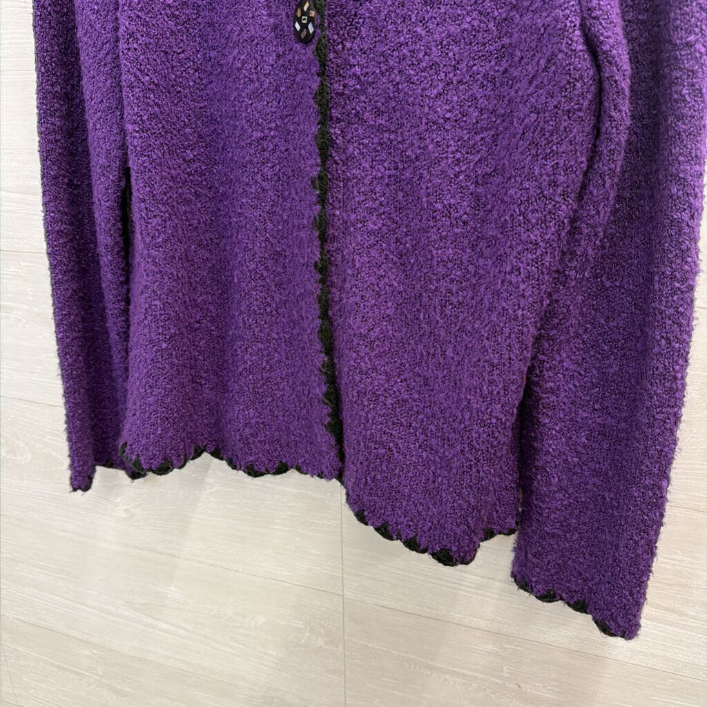 Windi River Purple/ Black Knit Sweater Extra Large