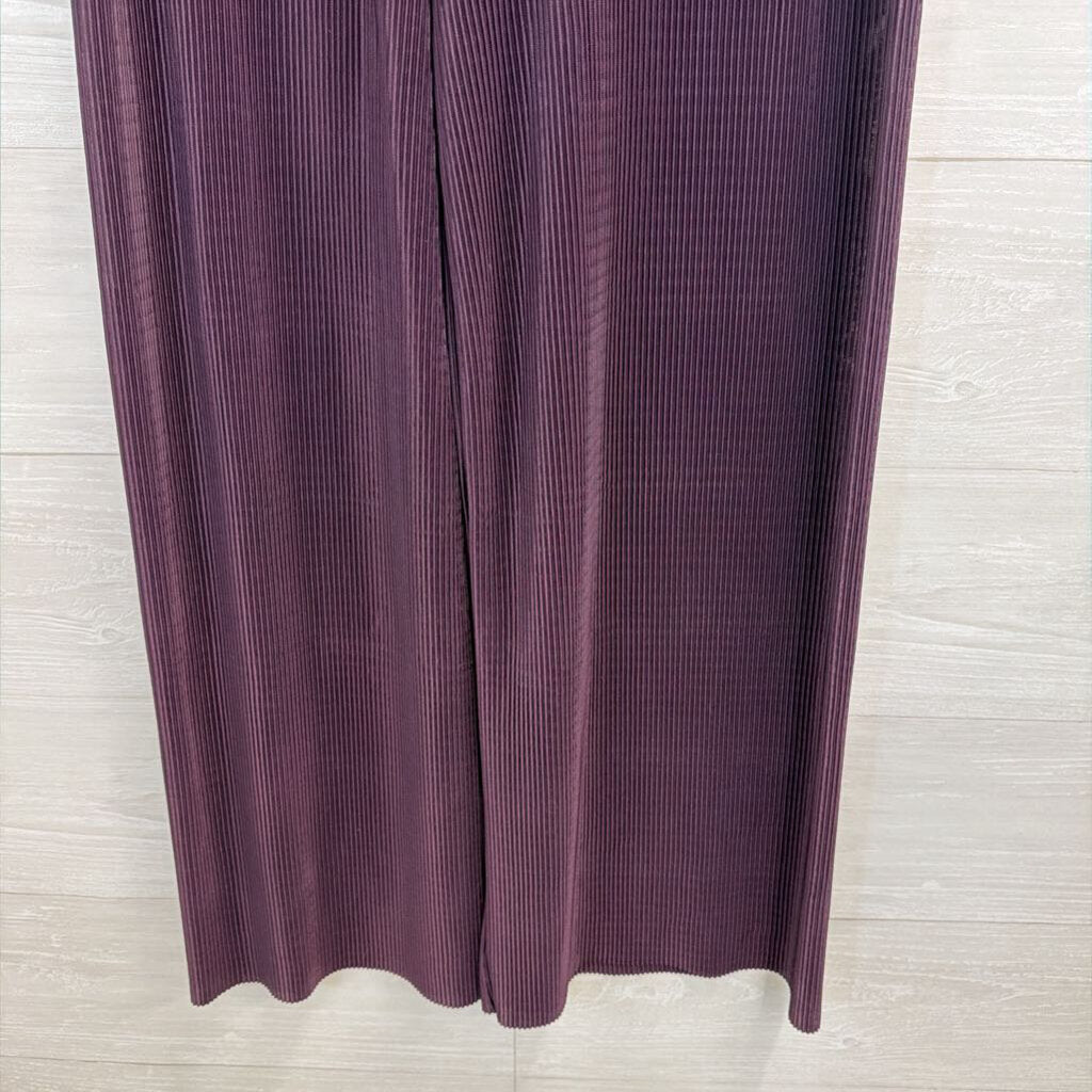 Vintage Honors Purple Pleated Lightweight Pull On Pants Large