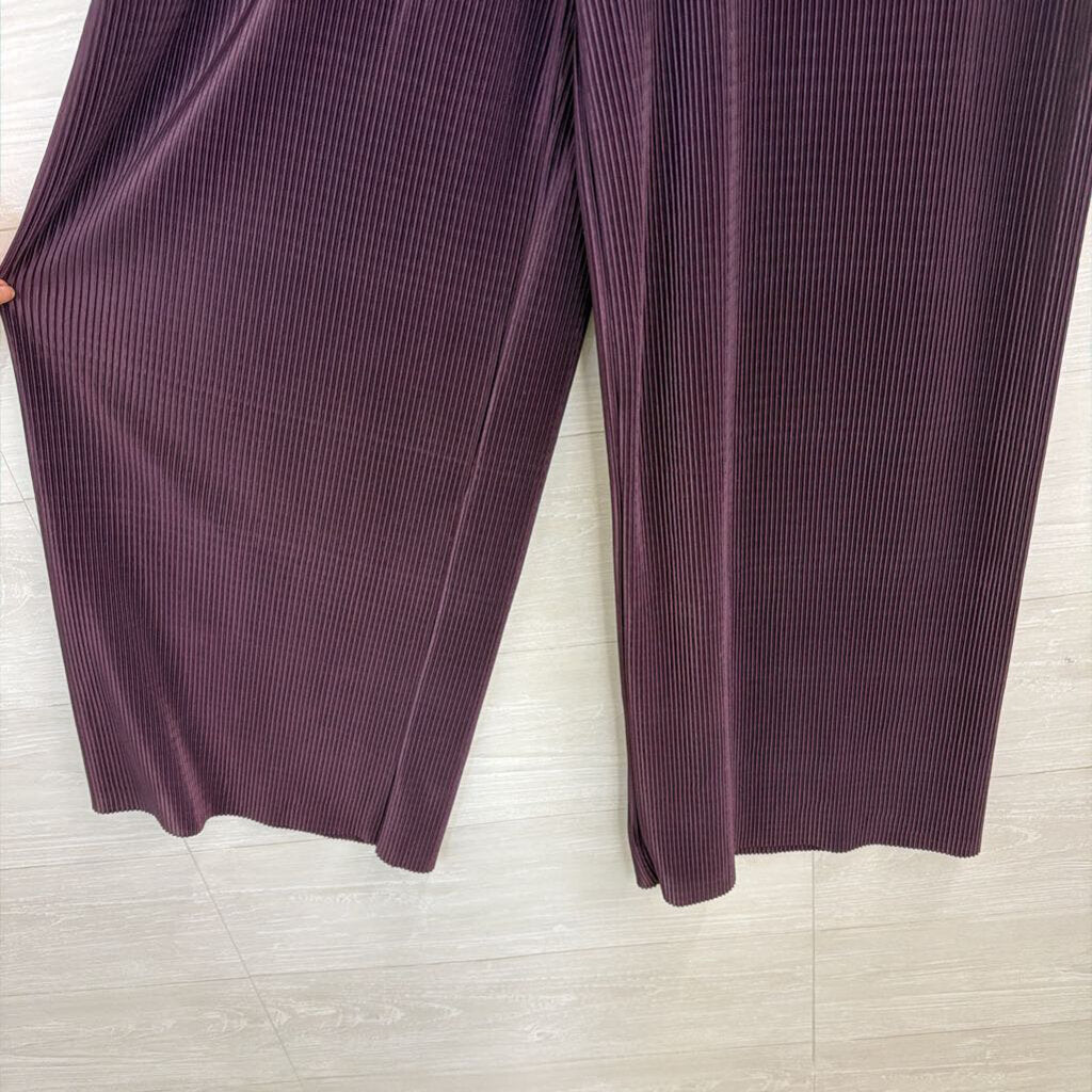 Vintage Honors Purple Pleated Lightweight Pull On Pants Large