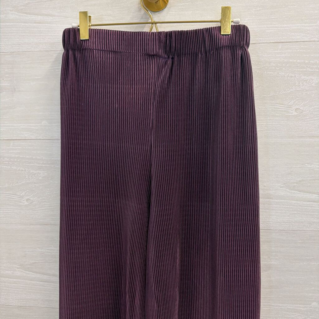 Vintage Honors Purple Pleated Lightweight Pull On Pants Large