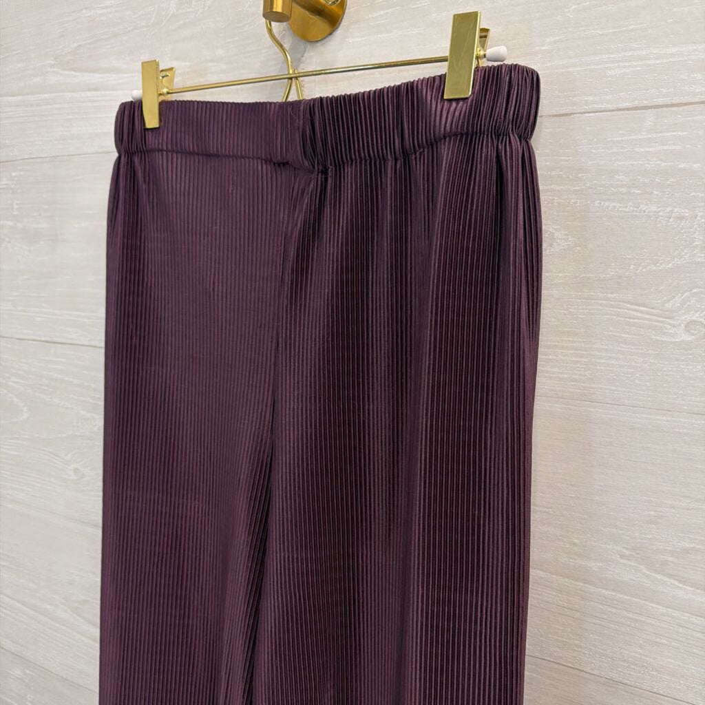 Vintage Honors Purple Pleated Lightweight Pull On Pants Large