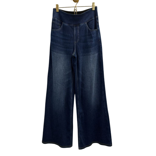 Halara Dark Wash Stretchy Wide Leg Denim Pull On Pants Small