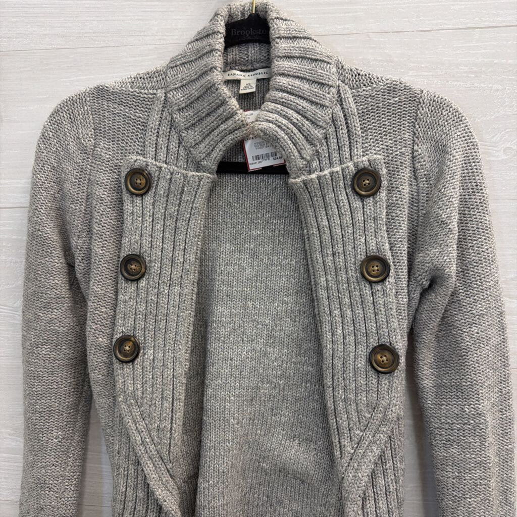 Banana Republic Grey Knit Tie Waist Sweater Extra Small