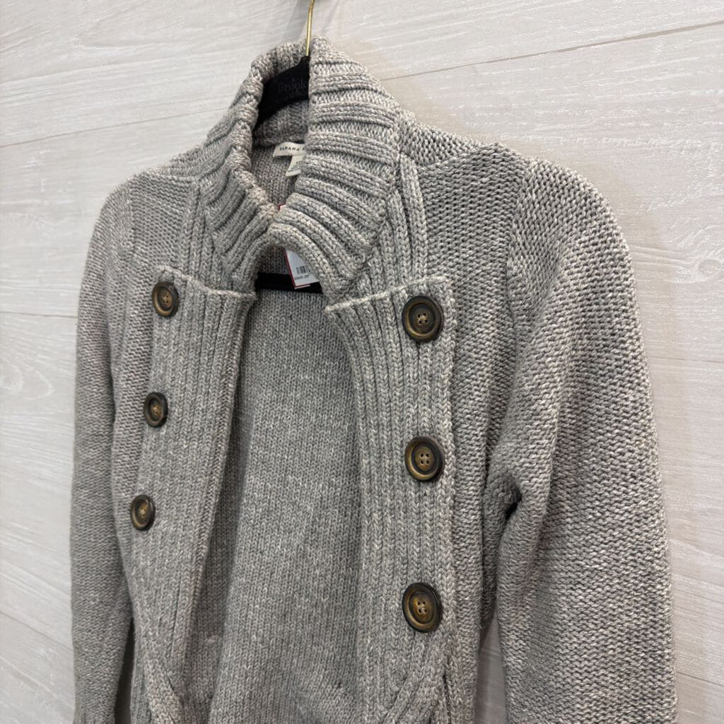 Banana Republic Grey Knit Tie Waist Sweater Extra Small