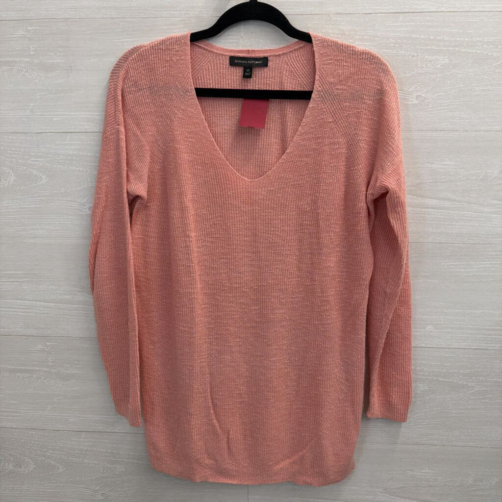 Banana Republic Pink Knit Long Sleeve Top Extra Small