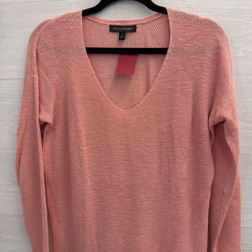 Banana Republic Pink Knit Long Sleeve Top Extra Small