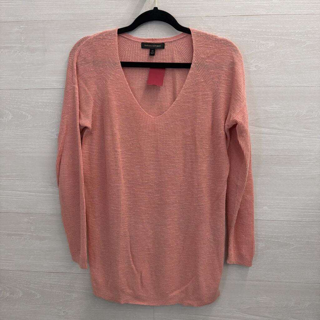 Banana Republic Pink Knit Long Sleeve Top Extra Small