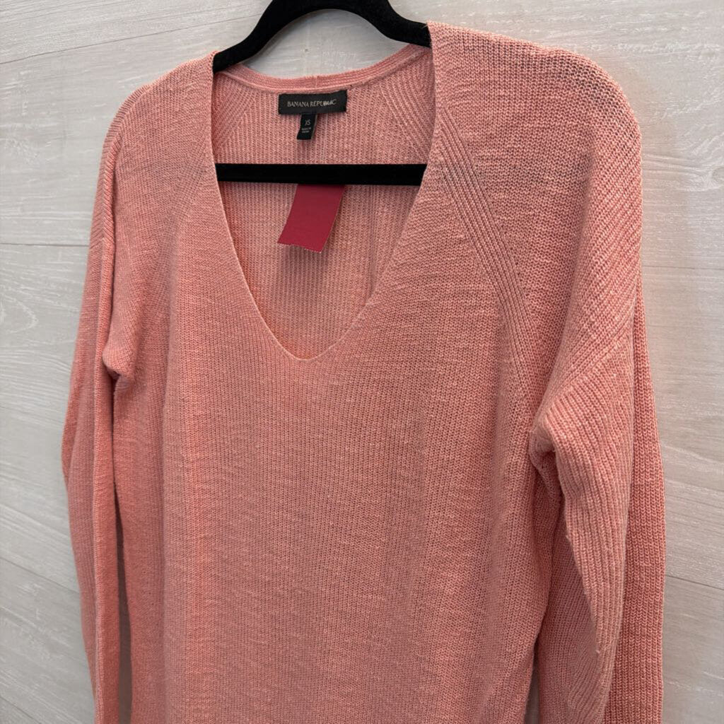 Banana Republic Pink Knit Long Sleeve Top Extra Small