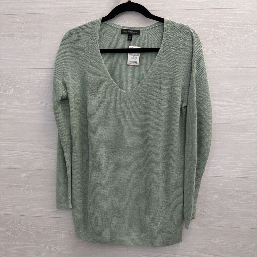 Banana Republic Green Knit Long Sleeve Top Extra Small