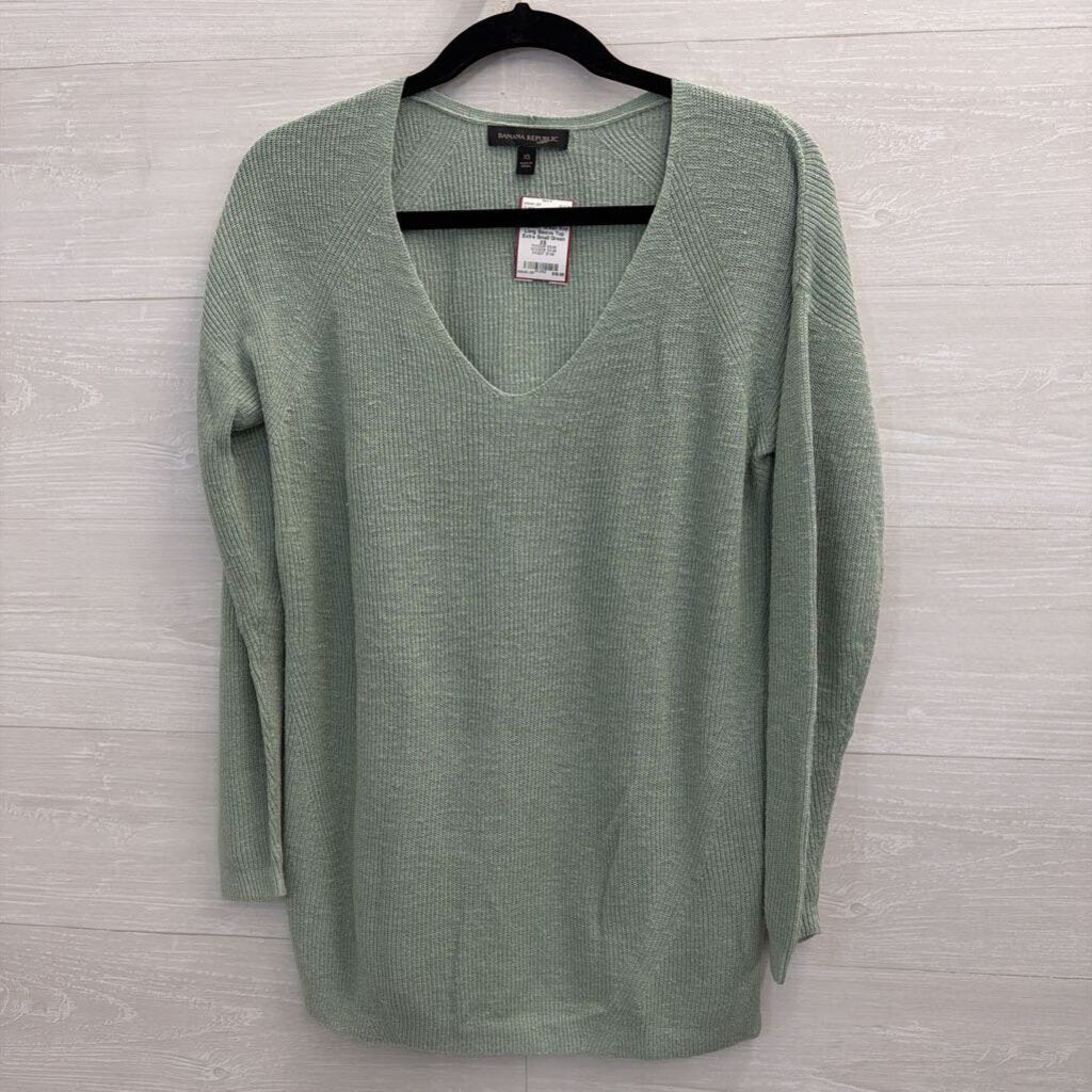 Banana Republic Green Knit Long Sleeve Top Extra Small