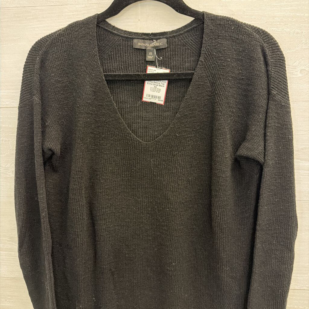 Banana Republic Black Knit Long Sleeve Top Extra Small