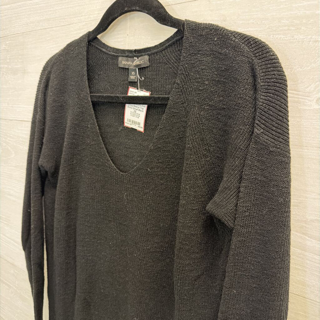 Banana Republic Black Knit Long Sleeve Top Extra Small