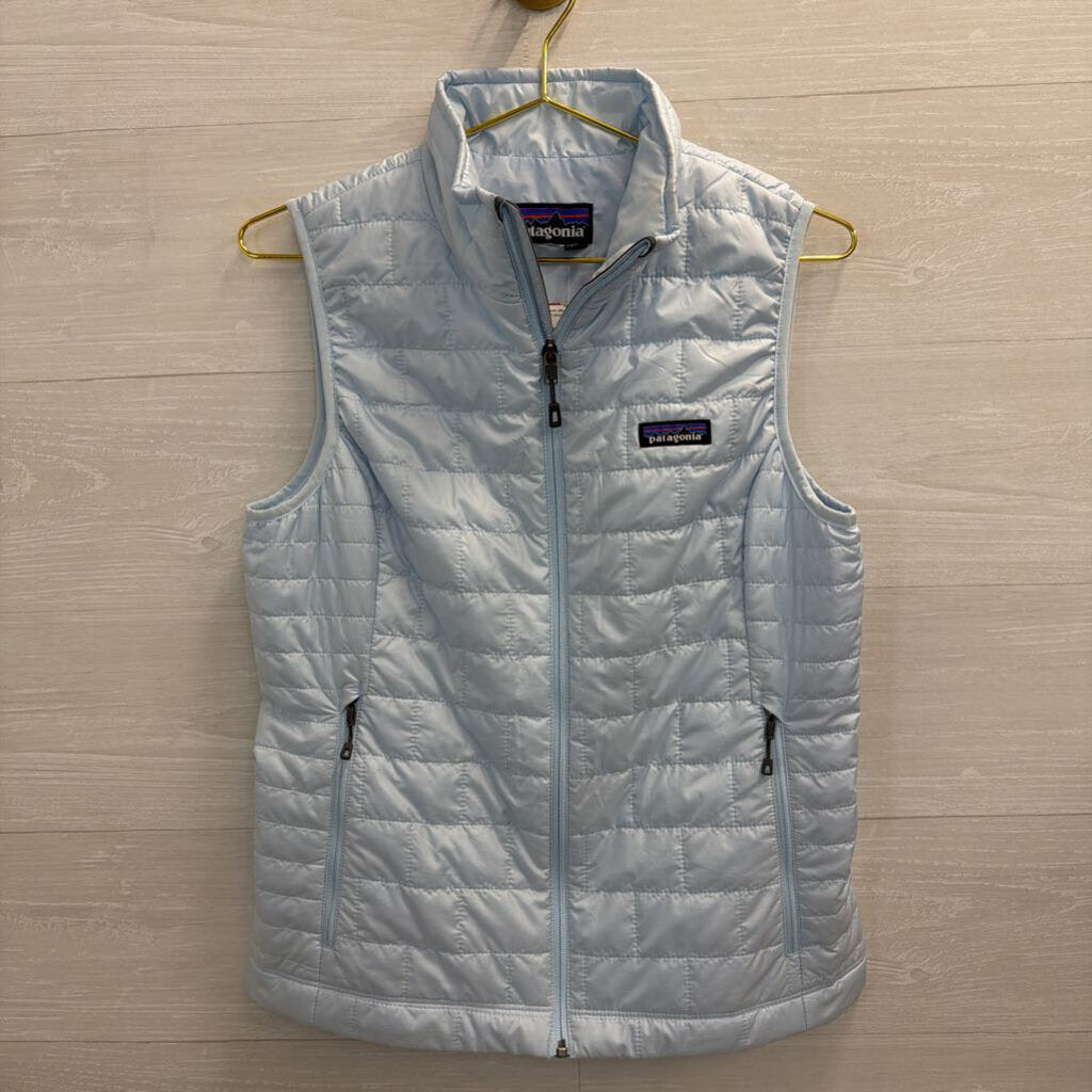 Patagonia Blue Quilted Puffer Zip Up Vest Medium