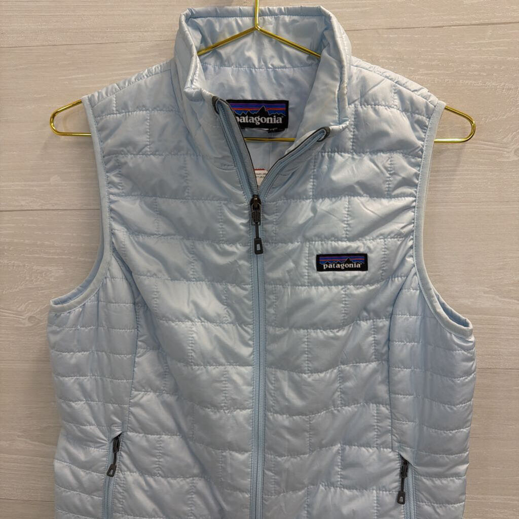 Patagonia Blue Quilted Puffer Zip Up Vest Medium
